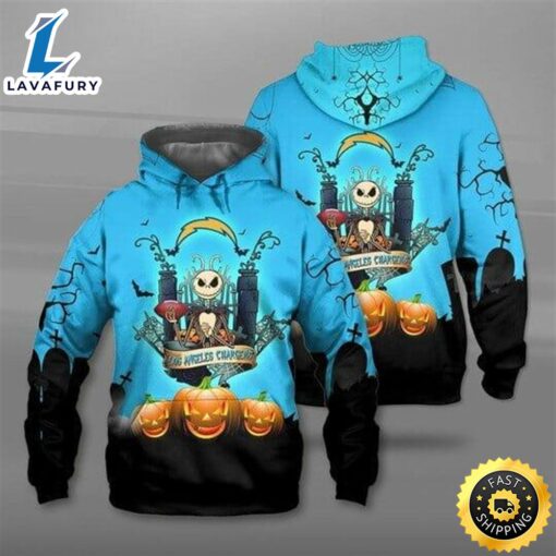 Nfl Los Angeles Chargers Jack Skellington Pullover Hoodie