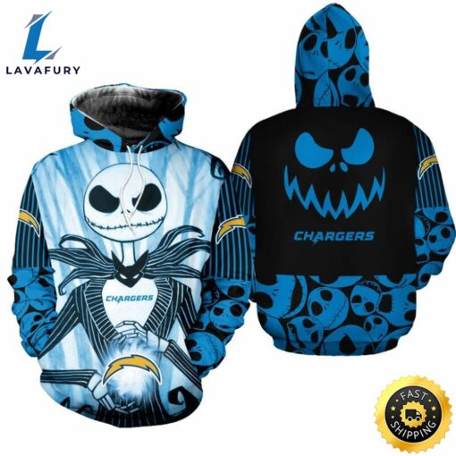 Nfl Los Angeles Chargers Jack Skellington Pullover Hoodies