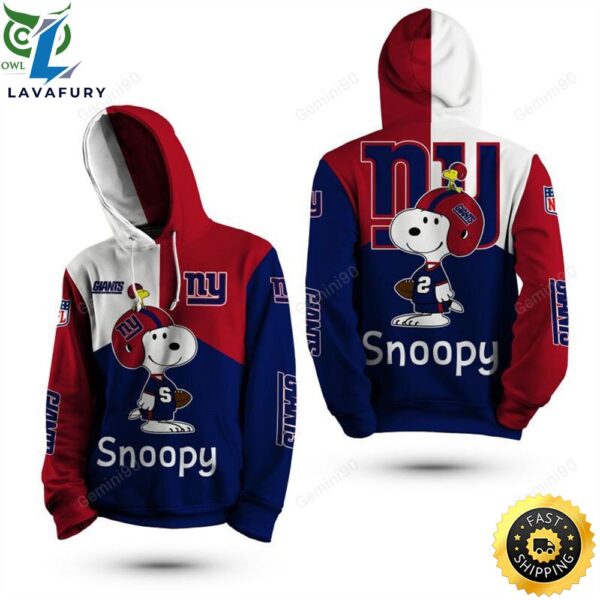 Nfl New York Giants Snoopy 3d Hoodie