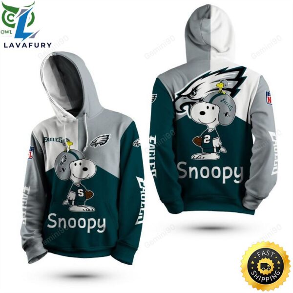 Nfl Philadelphia Eagles Snoopy 3d Hoodie