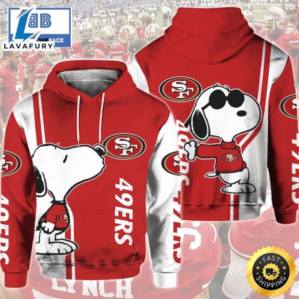 Nfl San Francisco 49ers Snoopy 3d Hoodie