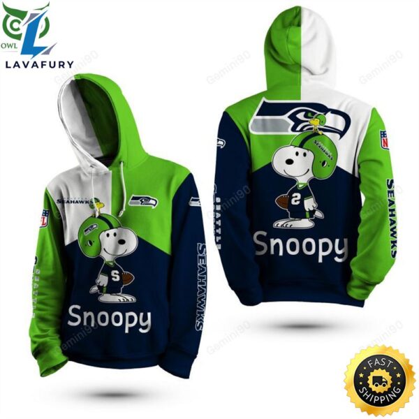 Nfl Seattle Seahawks Snoopy 3d Hoodie
