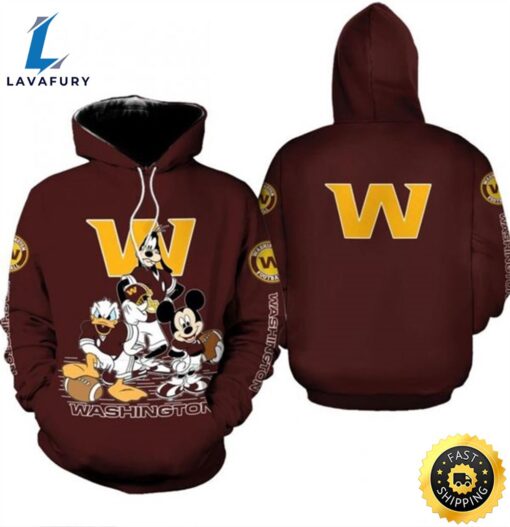 Nfl Washington Football Team Hoodie Mickey 3d