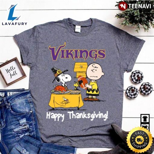 Peanuts Minnesota Vikings Football Happy Thanksgiving