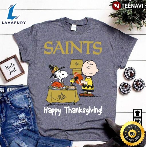 Peanuts New Orleans Saints Football Happy Thanksgiving