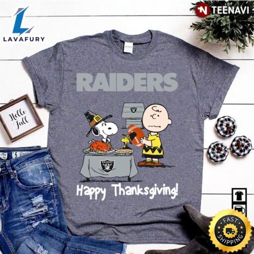 Peanuts Oakland Raiders Football Happy Thanksgiving