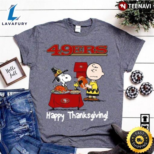 Peanuts San Francisco 49ers Football Happy Thanksgiving