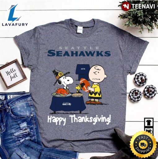 Peanuts Seattle Seahawks Football Happy Thanksgiving