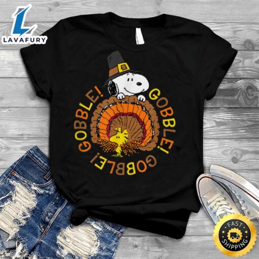 Peanuts Snoopy and Woodstock Thanksgiving Gobble T Shirt