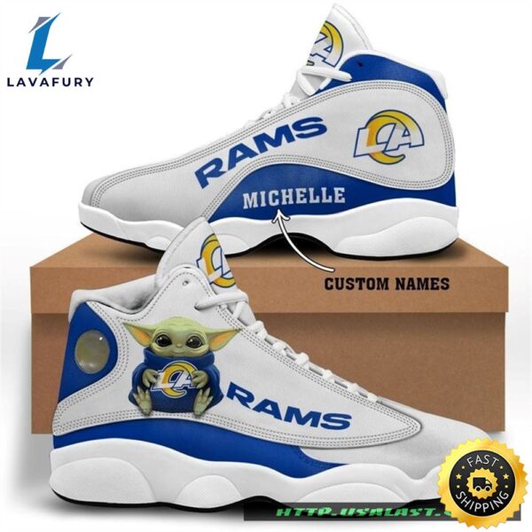 Personalised Los Angeles Rams Baby Yoda Air Jordan 13 Shoes