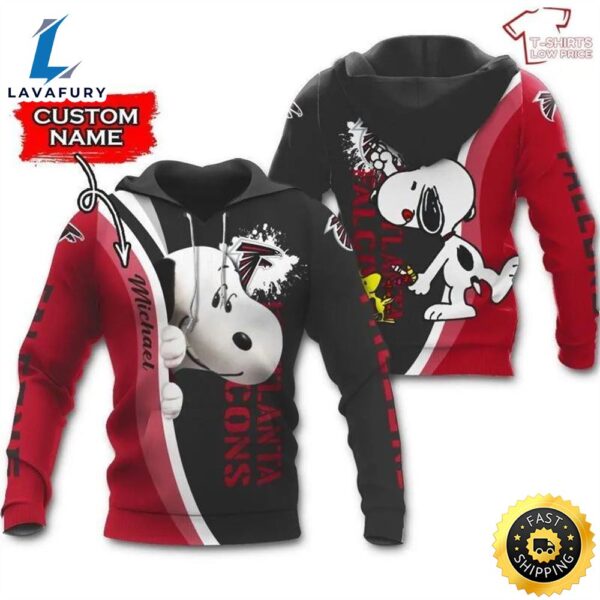 Personalized Atlanta Falcons Snoopy All Over Print 3d Hoodie