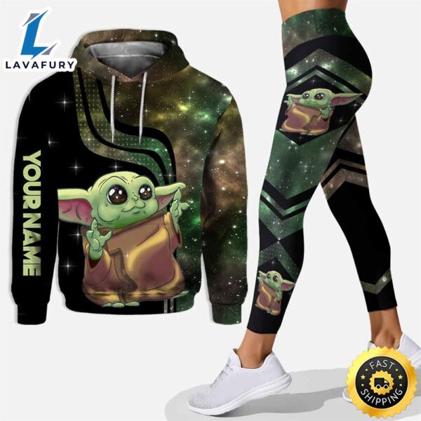 Personalized Baby Yoda Hoodie Leggings Adults Men Women Kids Star Wars Clothes Gifts