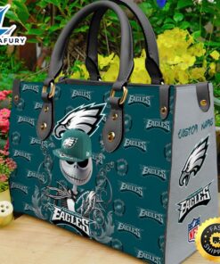 Philadelphia Eagles NFL Jack Skellington Women Leather Hand Bag