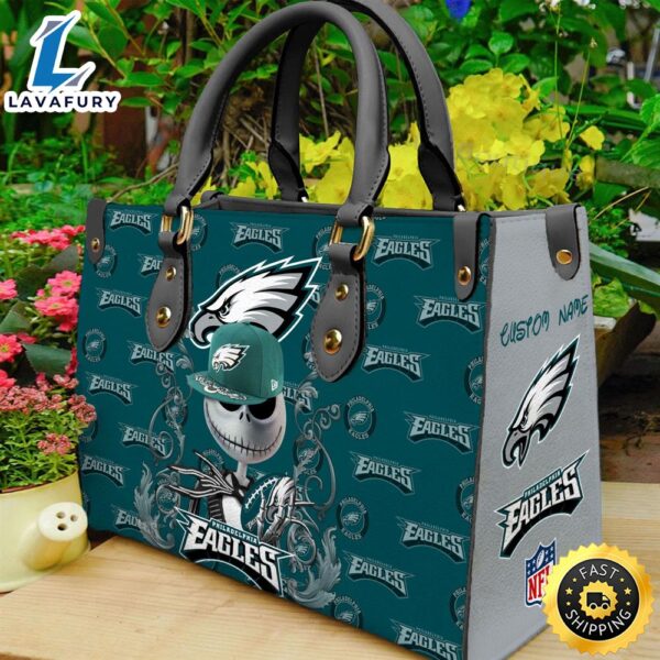 Philadelphia Eagles NFL Jack Skellington Women Leather Hand Bag