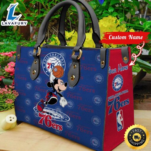 Philadelphia ers NBA Mickey Women Leather Hand Bag