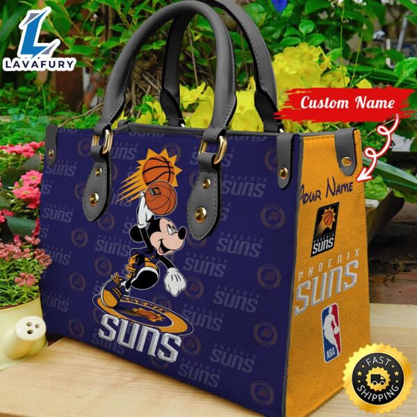 Phoenix Suns NBA Mickey Women Leather Hand Bag