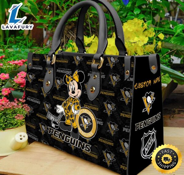 Pittsburgh Penguins NHL Minnie Women Leather Hand Bag