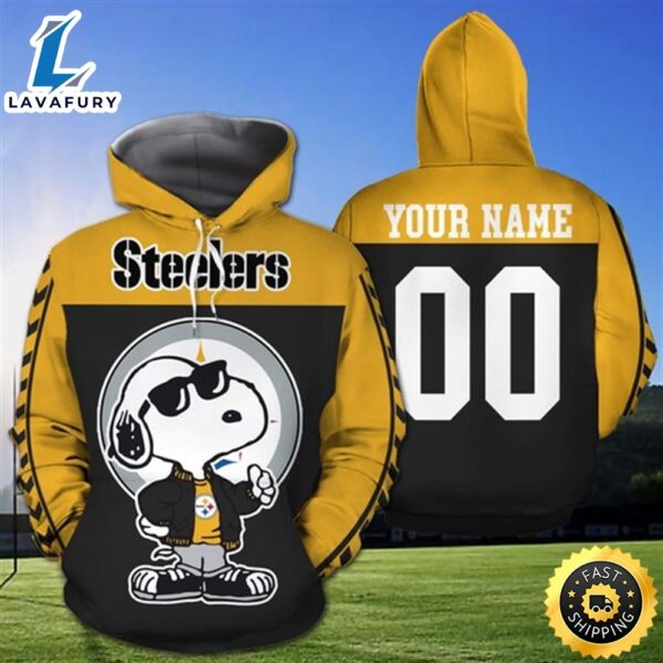 Pittsburgh Steelers Cute Snoopy Show 3d All Over Print Zip Up Hoodie Option With Custom Name And Number
