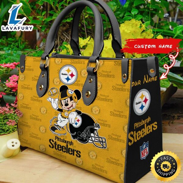 Pittsburgh Steelers Mickey Women Leather Hand Bag