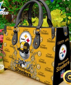Pittsburgh Steelers NFL Jack Skellington Women Leather Hand Bag
