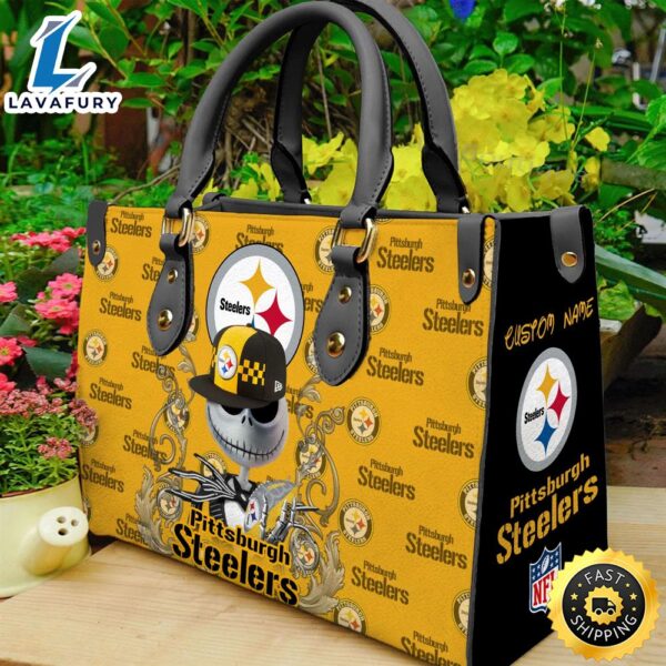 Pittsburgh Steelers NFL Jack Skellington Women Leather Hand Bag