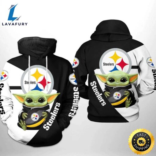 Pittsburgh Steelers Nfl Baby Yoda Team 3d Printed Hoodie