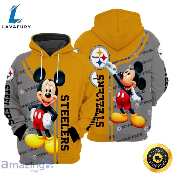 Pittsburgh Steelers Nfl Mickey Mouse Disney 3d Hoodie