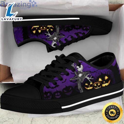 Purple Night Jack Skellington Low Top Canvas Shoes