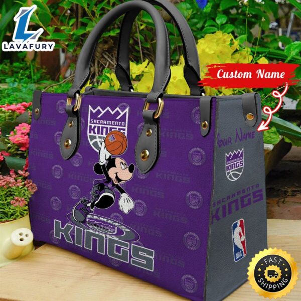 Sacramento Kings NBA Mickey Women Leather Hand Bag