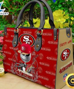San Francisco ers NFL Jack Skellington Women Leather Hand Bag