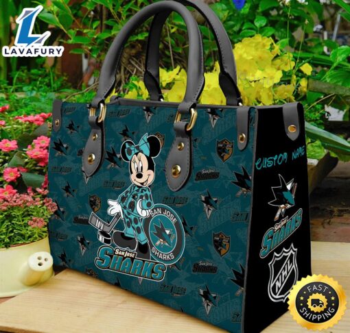 San Jose Sharks NHL Minnie Women Leather Hand Bag