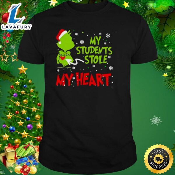 Santa Grinch My Students Stole My Heart Christmas Shirt