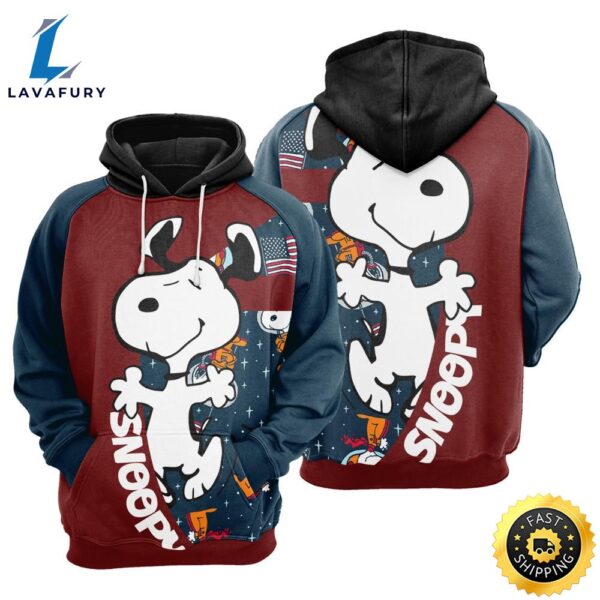Snoopy 3d Pullover Printed Over Unisex Hoodie