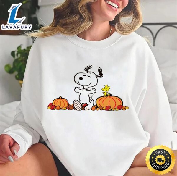 Snoopy Autumn Pumpkins Halloween Thanksgiving Sweatshirt