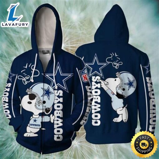 Snoopy Dallas Cowboys Nfl 3d All Over Print Hoodie