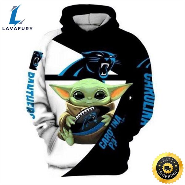 Star Wars Baby Yoda Carolina Panthers 3d Hoodie All Over Printed