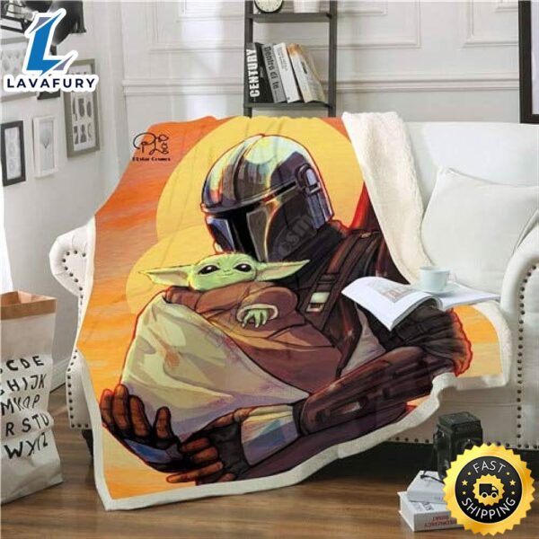 Star Wars Baby Yoda Fleece Throw Blanket Warm Bed Throw for Kids