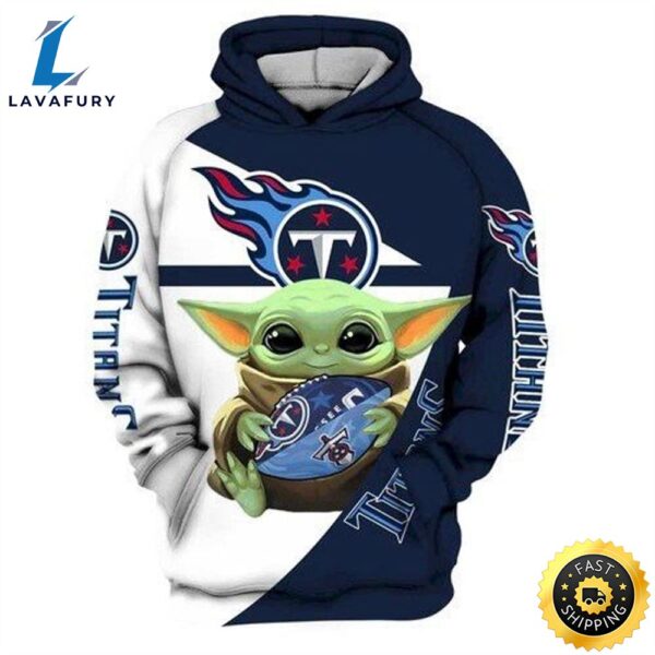 Star Wars Baby Yoda Tennessee Titans Rugby Team 3d Hoodie All Over Printed