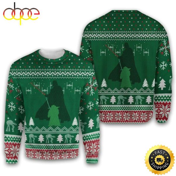 Star Wars Black Vader And Yoda Ugly Christmas Sweater Jumper