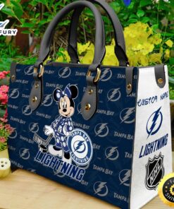 Tampa Bay Lightning NHL Minnie Women Leather Hand Bag