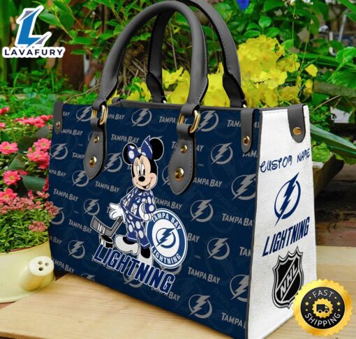 Tampa Bay Lightning NHL Minnie Women Leather Hand Bag