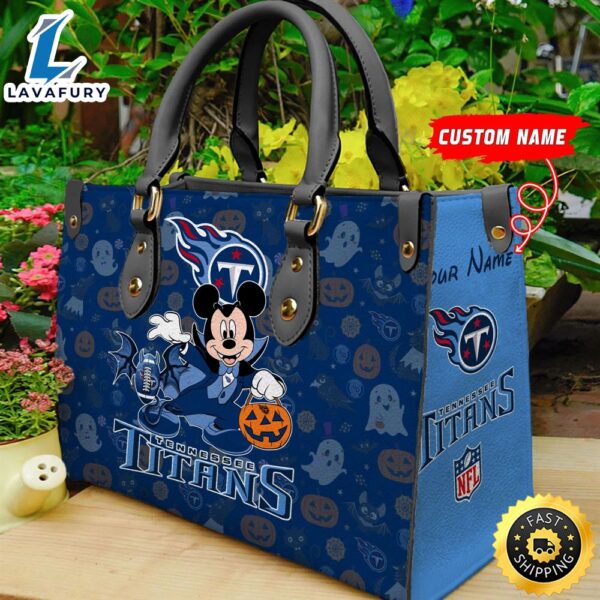 Tennessee Titans NFL Mickey Halloween Women Leather Hand Bag