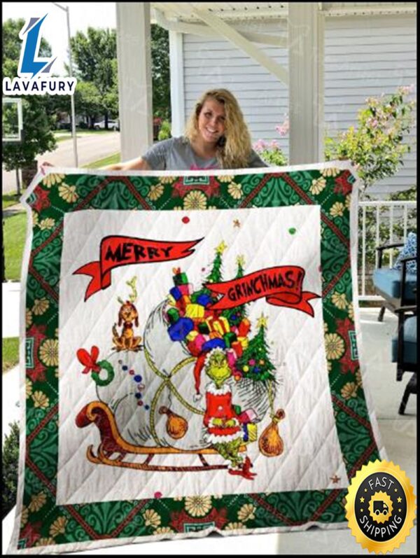 The Grinch Fleece Blanket Best Gift For Holiday