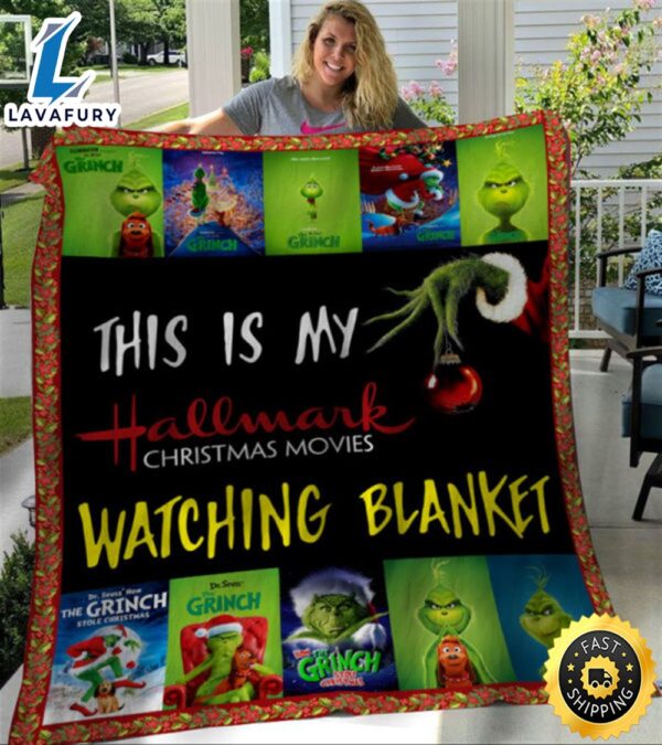 This Is My Hallmark Christmas Movies Watching Blanket Grinch Christmas Fleece Blanket