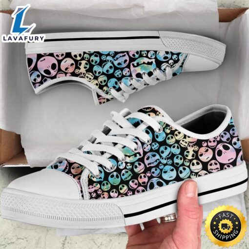 Tiedye Jack Skellington Women Low Top Canvas Shoes