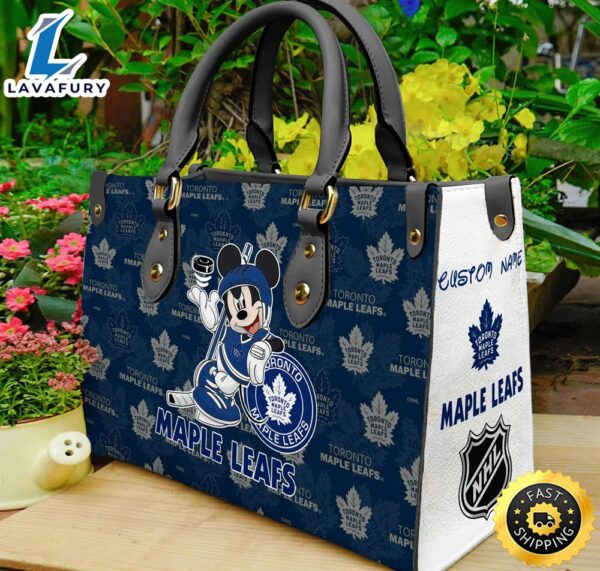 Toronto Maple Leafs NHL Mickey Women Leather Hand Bag