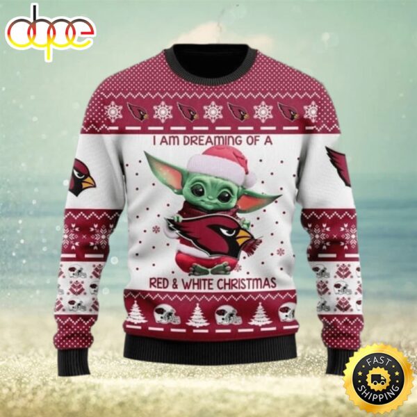 Ugly Baby Yoda Arizona Cardinals For Christmas Ugly Sweater Arizona 3D Baseball Lovers Merry Gift