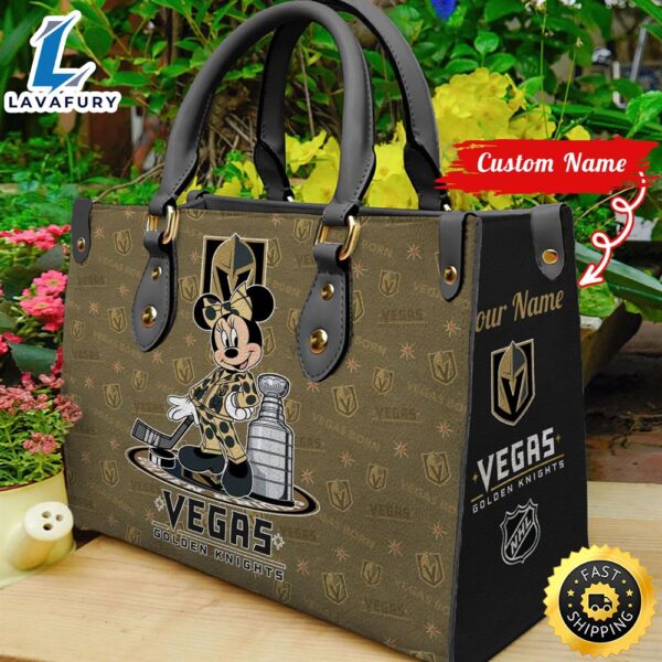 Vegas Golden Knights Champions Minnie Women Leather Hand Bag