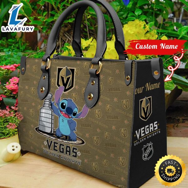 Vegas Golden Knights Champions Stitch Women Leather Hand Bag