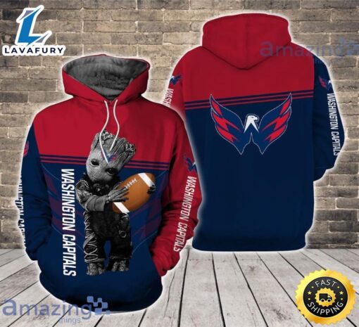 Washington Capitals Ft. Groot 3d Hoodie For Fans